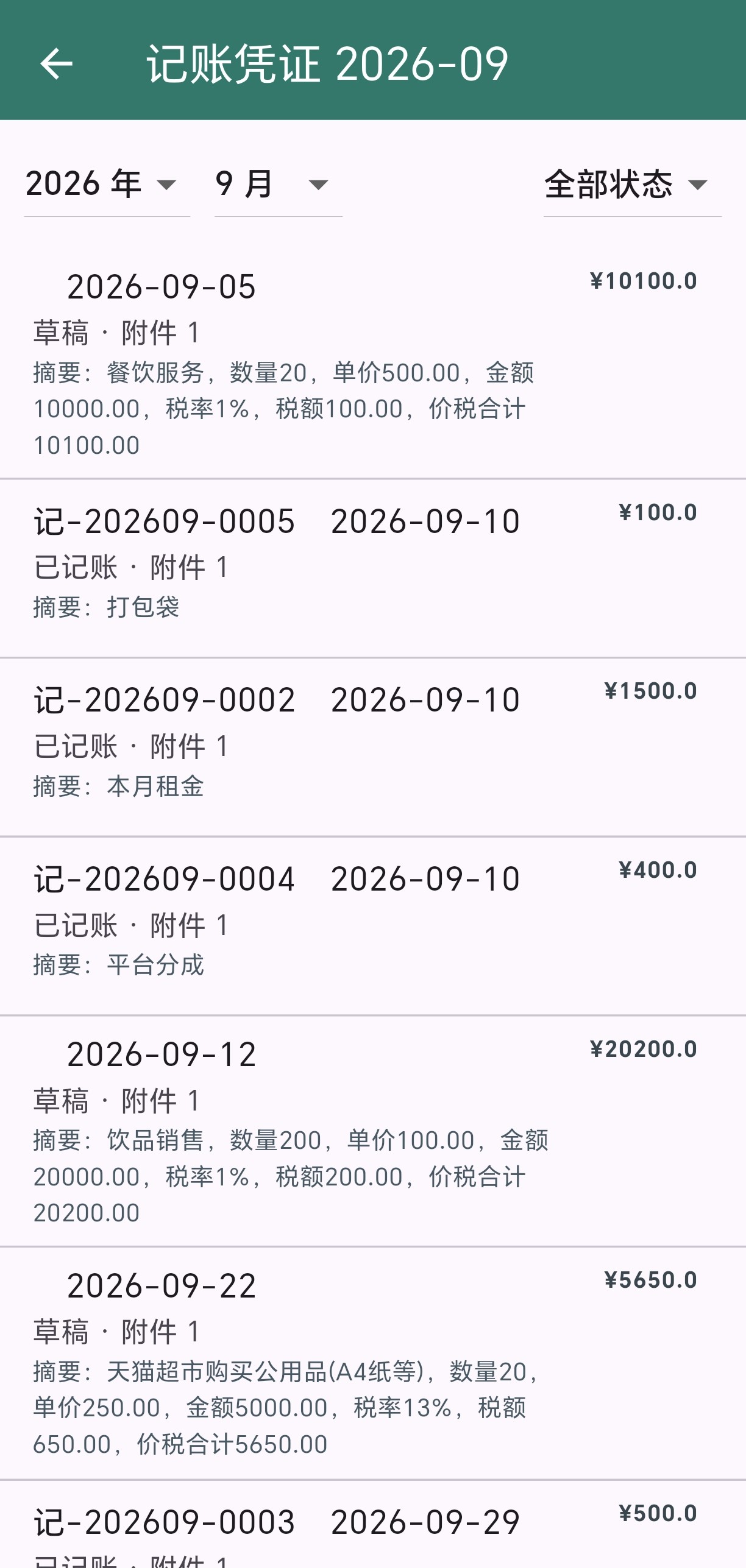 记账凭证